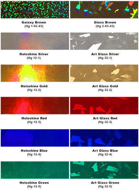 Soft Metallic colour Chart Extra colours