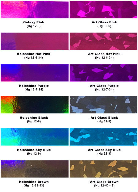 Soft Metallic colour Chart Extra colours