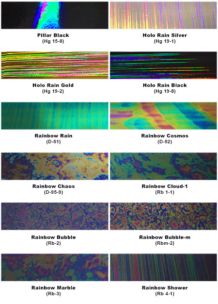 Soft Metallic colour Chart Extra colours