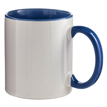 M-003 White Mug Coloured Interior and Handle