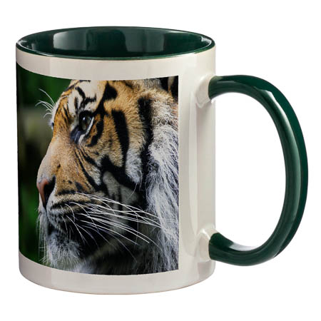 M-003 White Mug Coloured Interior and Handle