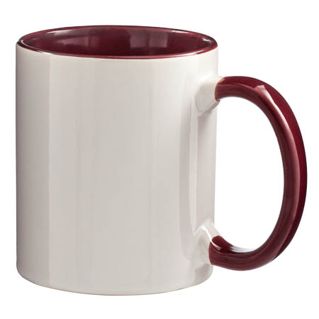 M-003 White Mug Coloured Interior and Handle