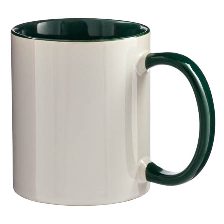 M-003 White Mug Coloured Interior and Handle