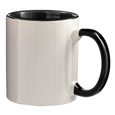 M-003 White Mug Coloured Interior and Handle