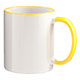 M-03 White Mug Colouered rim and handle