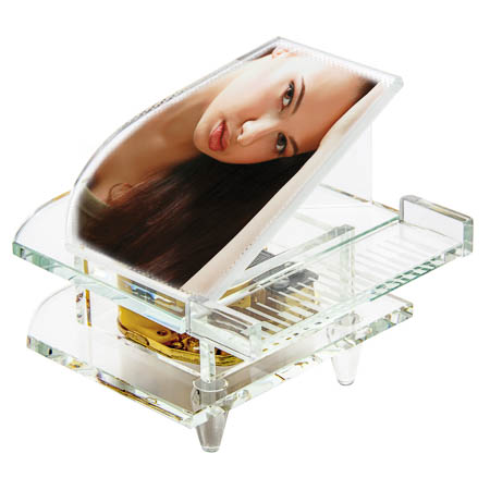 SJ16 Crystal Photo Frame Piano Music Box