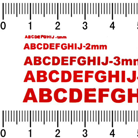 1mm lettering sample